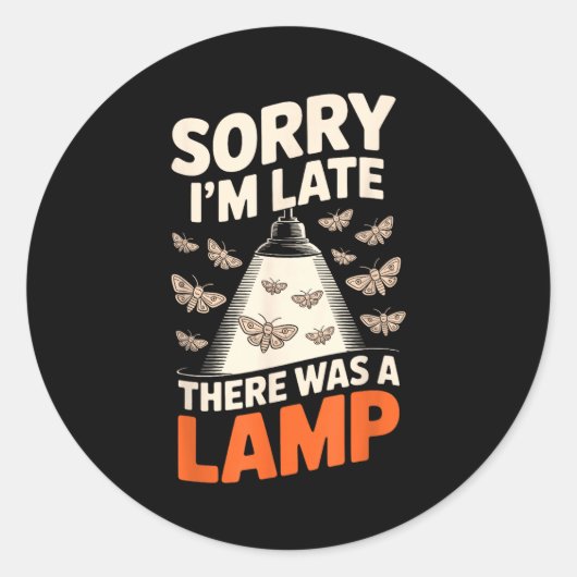 Funny Moth Collector Collecting Ledopterology Men  ラウンドシール (正面)