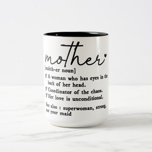 Funny Mother Definition ツートーンマグカップ (中央)