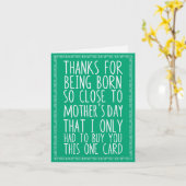 Funny Mother's Day and Birthday Combined カード (黄色い花)