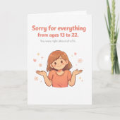 Funny Mother's Day Card – Sorry for Everything fro カード (正面)