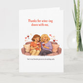 Funny Mother's Day Card – Wine-ing Down Mom カード (正面)