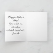 Funny Mother's Day Card – You Survived Raising Me カード (内部)