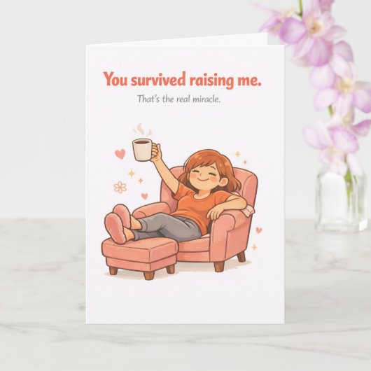 Funny Mother's Day Card – You Survived Raising Me カード (蘭)