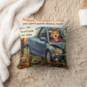 Funny Mother's Day cat car crash you can't park th クッション (ブランケット)