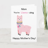 Funny Mother's Day Llama  カード (正面)