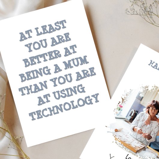 Funny Mother's day photo TECH SUPPORT MOM Card  シーズンカード