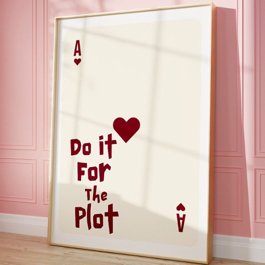 Funny Motivational Ace of Hearts Trendy Wall Art ポスター