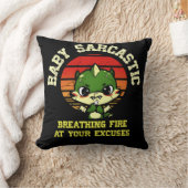 Funny Motivational Dragon - Burn Your Excuses クッション (ブランケット)