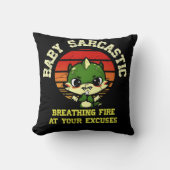 Funny Motivational Dragon - Burn Your Excuses クッション (正面)