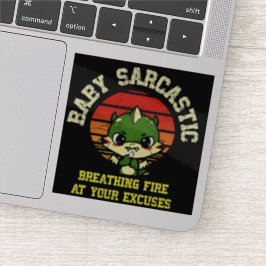 Funny Motivational Dragon - Burn Your Excuses シール