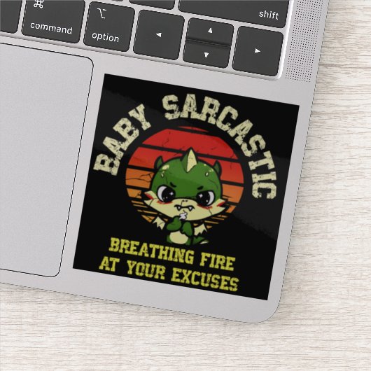 Funny Motivational Dragon - Burn Your Excuses シール (詳細)