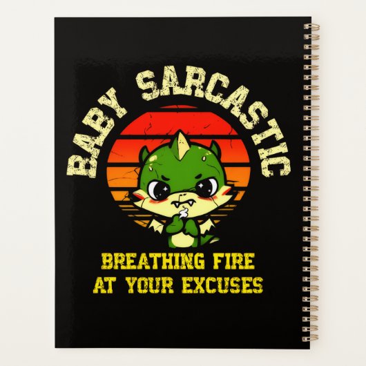 Funny Motivational Dragon - Burn Your Excuses プランナー手帳 (裏面)