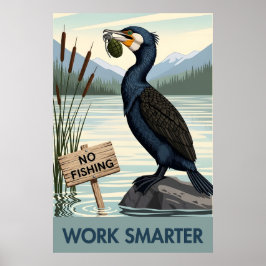 Funny motivational 'Work Smarter' quote poster ポスター