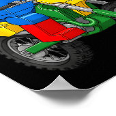 Funny Motorbike Builder Boys Block Building Toys D ポスター (角)