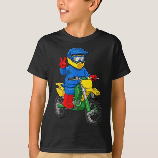 Funny Motorbike Builder Boys Block Building Toys D Tシャツ (正面)