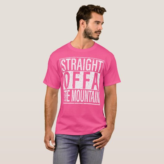 Funny Mountain Climbing Straight Offa The Mountain Tシャツ (正面フル)