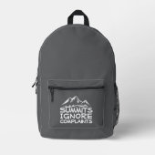 Funny Mountain Hiking  gray white Backpack Gift プリントバックパック (正面)