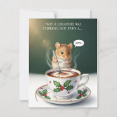 Funny Mouse Christmas Cute Greeting Card シーズンカード (正面)