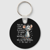 Funny Mouse Sarcastic Quote Who Ties Your Scute Ss キーホルダー (正面)
