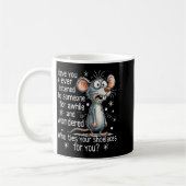 Funny Mouse Sarcastic Quote Who Ties Your Scute Ss コーヒーマグカップ (左)