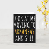 Funny Moving Out Of State Moving Away To Arkansas カード (黄色い花)
