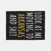 Funny Moving Out Of State Moving Away To Arkansas  フリースブランケット (正面(横))