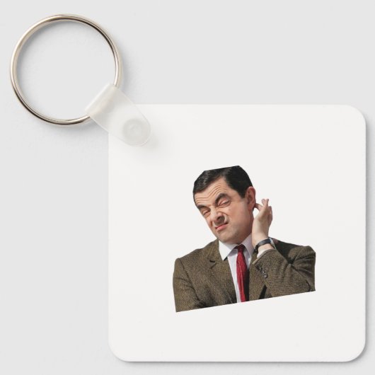 Funny Mr. Bean Confused Meme Keychain - Humorous G キーホルダー (正面)