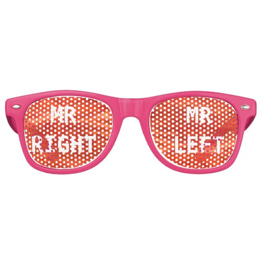 Funny Mr Right Party Sunglasses レトロサングラス (正面)