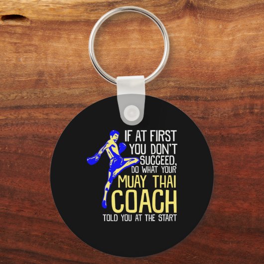 Funny Muay Thai Coach Boxing Design  キーホルダー (正面)