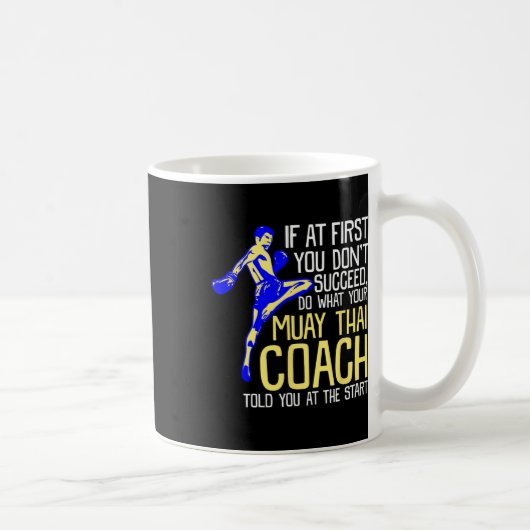 Funny Muay Thai Coach Boxing Design  コーヒーマグカップ (右)