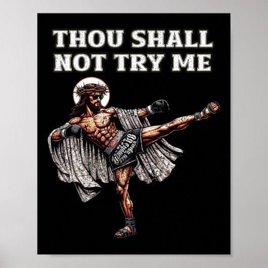 Funny Muay Thai Lord Jesus Thai Boxing Kickboxing  ポスター (正面)