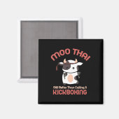 Funny Muay Thai Moo Thai Kickboxing  マグネット (正面/裏面)