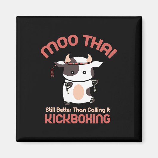 Funny Muay Thai Moo Thai Kickboxing  マグネット (正面)