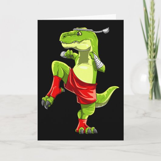 Funny Muay Thai T-rex - Thai Boxing  カード (正面)