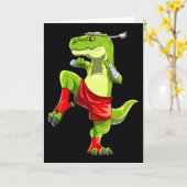 Funny Muay Thai T-rex - Thai Boxing  カード (黄色い花)