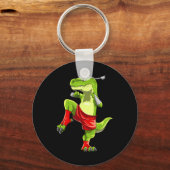 Funny Muay Thai T-rex - Thai Boxing  キーホルダー (正面)