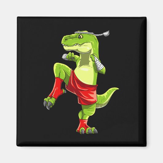 Funny Muay Thai T-rex - Thai Boxing  マグネット (正面)
