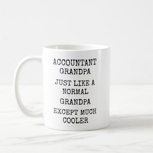 Funny Much Cooler Accountant Grandpa コーヒーマグカップ (左)