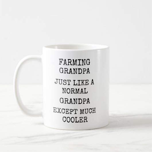 Funny Much Cooler Farming Grandpa コーヒーマグカップ (左)