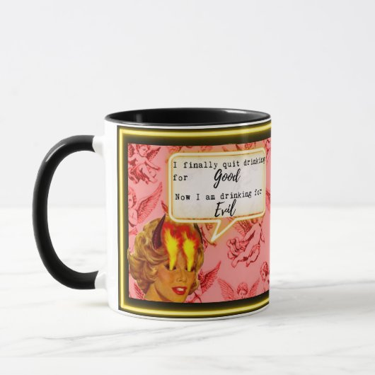 Funny Mug Coffee Best Friend Gift "Good/Evil" マグカップ (左)