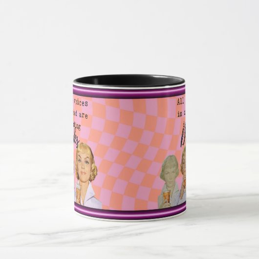 Funny Mug Coffee Best Friend Gift "Voices" マグカップ (中央)