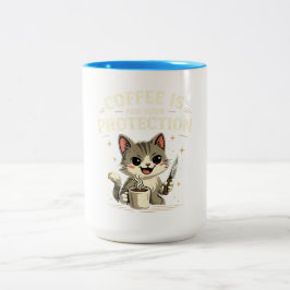 Funny Mug, Coffee is for your protection. ツートーンマグカップ