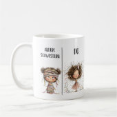 Funny Mug for Sisters in German コーヒーマグカップ (左)