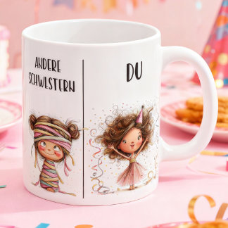 Funny Mug for Sisters in German コーヒーマグカップ