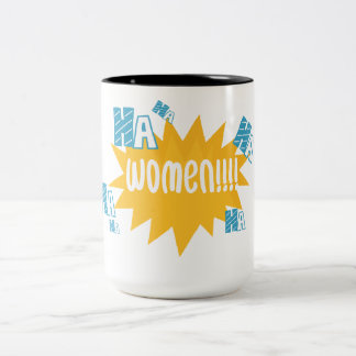 funny mug, women hahaha  ツートーンマグカップ