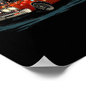 Funny Muscle Car Christmas Graphics Lights Lover  ポスター (角)