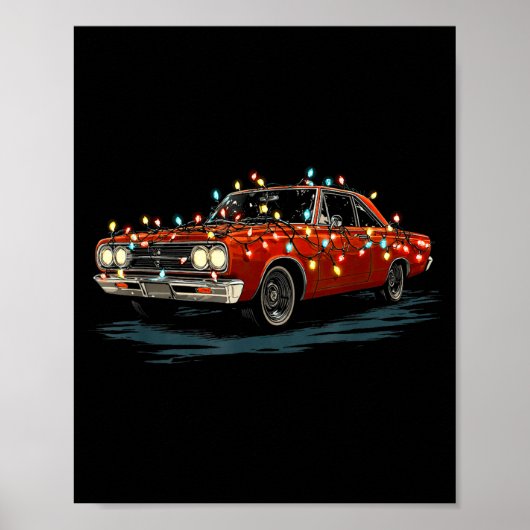 Funny Muscle Car Christmas Graphics Lights Lover  ポスター (正面)