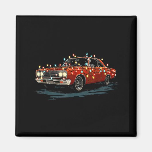 Funny Muscle Car Christmas Graphics Lights Lover  マグネット (正面)