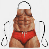 Funny Muscle Man Apron — Novelty Kitchen Apron for エプロン (正面)