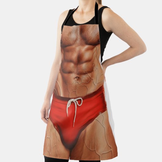 Funny Muscle Man Apron — Novelty Kitchen Apron for エプロン (インサイチュ)
